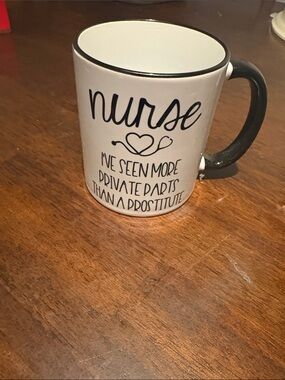 Nurse Ceramic Coffee Mug - White with Black Lettering